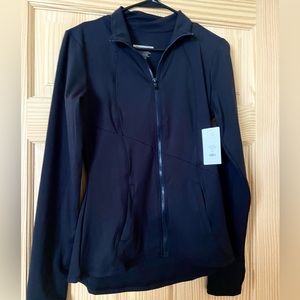 NEW W/ TAGS. Black zipper jacket. Workout. Fitness. Athletic gear.